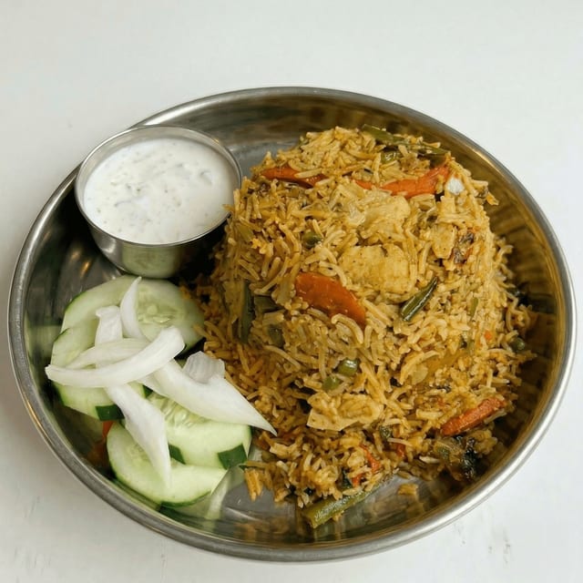 Vegetarian Dum Biriyani.